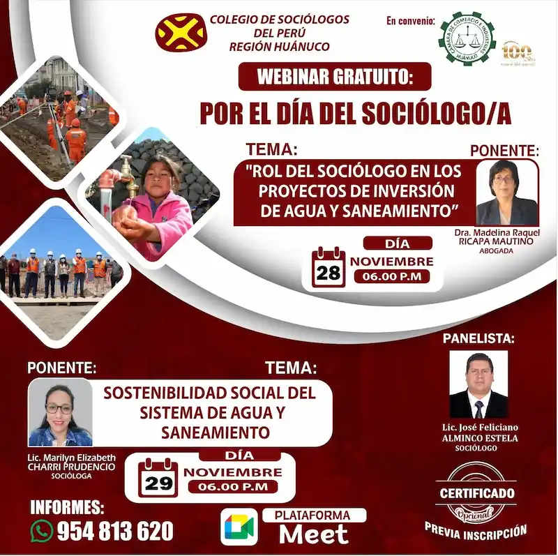 Webinar Académico (gratuito) por el Día del Sociólog@ Peruano