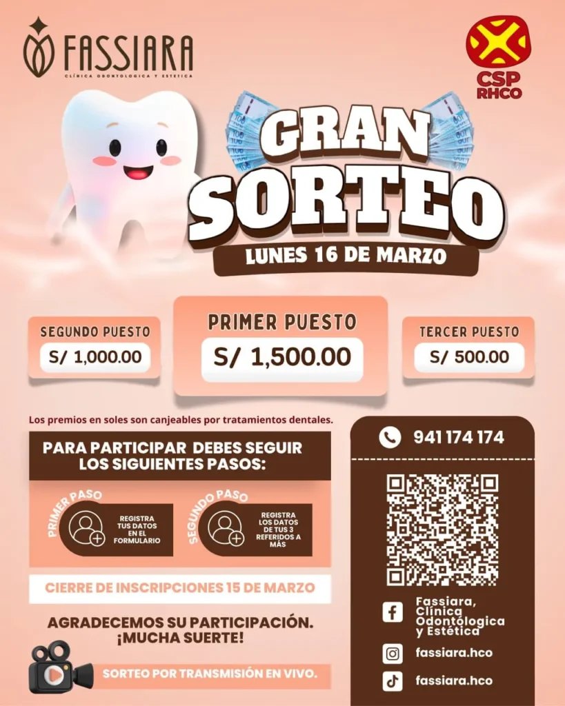 💛🦷 SORTEO ESPECIAL – COLEGIO DE SOCIÓLOGOS DE HUÁNUCO 🦷💛