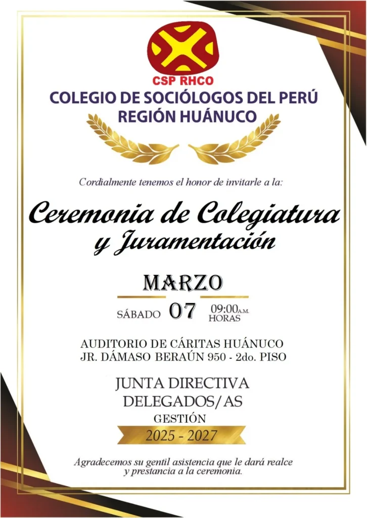 CEREMONIA DE COLEGIATURA Y JURAMENTACIÓN
